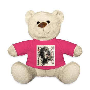 Dark Shinobi Portrait in Ink Style - Teddy Bear - pink - Front