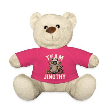 Team Jimothy Chemise drôle de raton laveur qui agite des déchets mignons - Nounours - rose - Devant