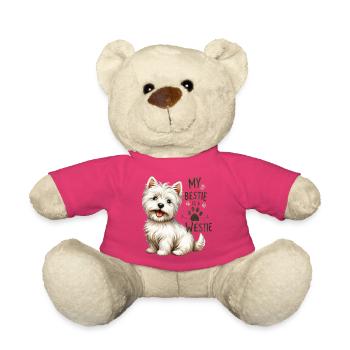 Westie Bestie Süßes West Highland Terrier-Design - Teddy - Pink - Vorne
