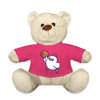 Basketball Chick Pop Art - Teddy Bear - pink - Front