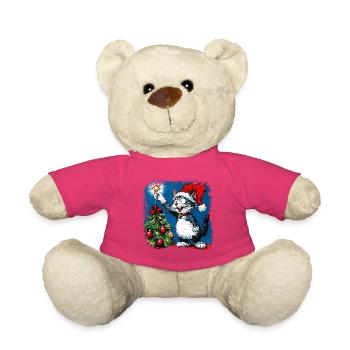 Cat Christmas - Teddy Bear - pink - Front