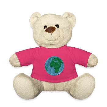 La Terre Brodée - Nounours - rose - Devant