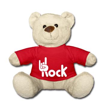 Heavy Metal Hard Rock Music Horns Hand Gesture Logo - Teddy Bear - red - Front
