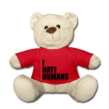 bars cool logo humans text sticker fuck you fu - Teddy Bear - red - Front