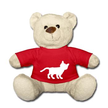 Stehende Katze Silhouette Kätzchen Schatten Umriss - Teddy - Rot - Vorne