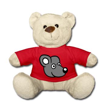Maus Mäuschen Süße Kleine Ratte Nager Lustig Comic - Teddy - Rot - Vorne