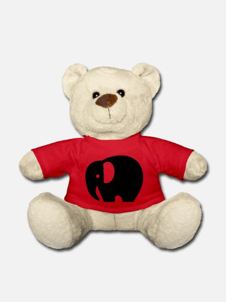 Elephant - Teddy Bear - red