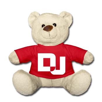 DJ Letters Party Music Fun Text Logo Lettering - Teddy Bear - red - Front