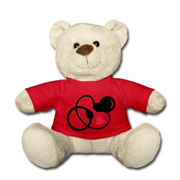 baby - pacifier - Teddy Bear - red - Front