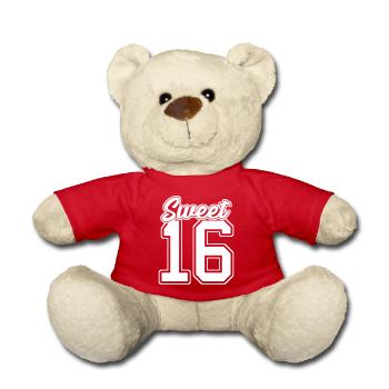 Süße 16 16. Geburtstag College Nummer - Teddy - Rot - Vorne