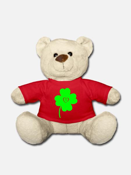 kleeblatt herz - Teddy - Rot