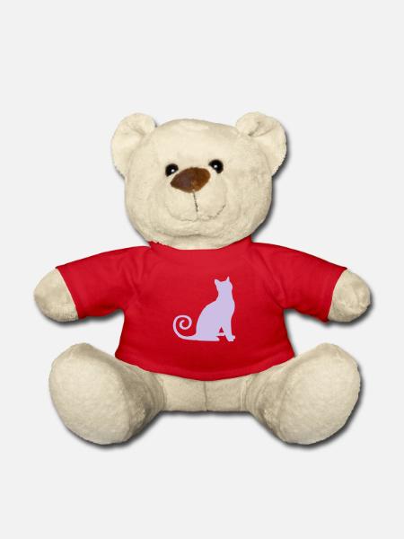 katze silhouette - Teddy - Rot