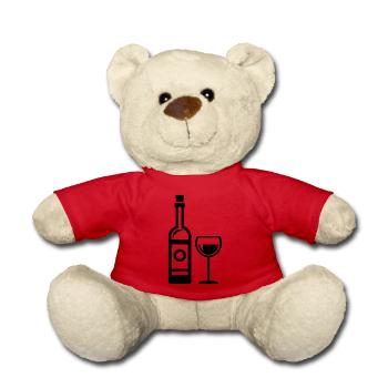 Wine glass - Teddy Bear - red - Front