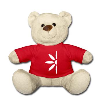 Small Daisy Half Flower White Decorative Beautiful - Teddy Bear - red - Front
