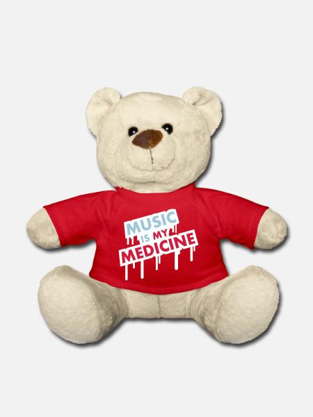 Music is my Medicine Graffiti Spruch Musik Party - Teddy - Rot