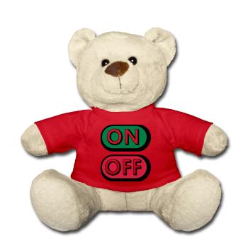 On Off Buttons - Teddy - Rot - Vorne