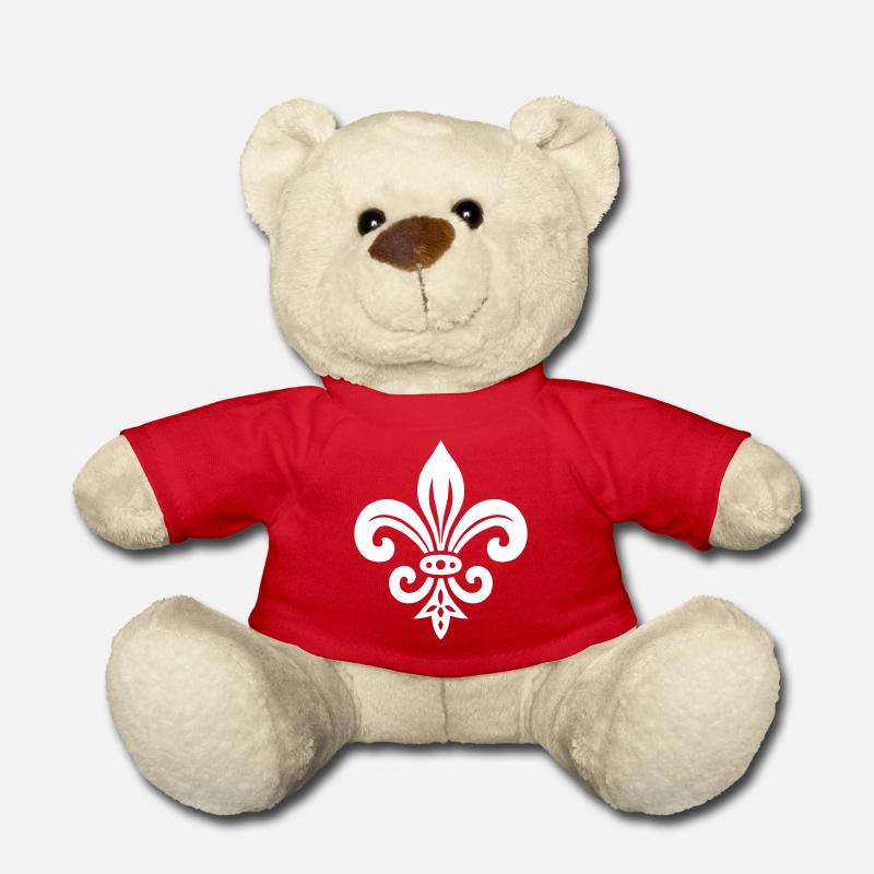 Simple Fleur de lis Design - Nounours - rouge