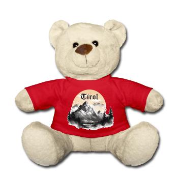 Tirol mit Berge, Geschenkidee Tirol Design - Teddy - Rot - Vorne
