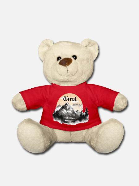 Tirol mit Berge, Geschenkidee Tirol Design - Teddy - Rot