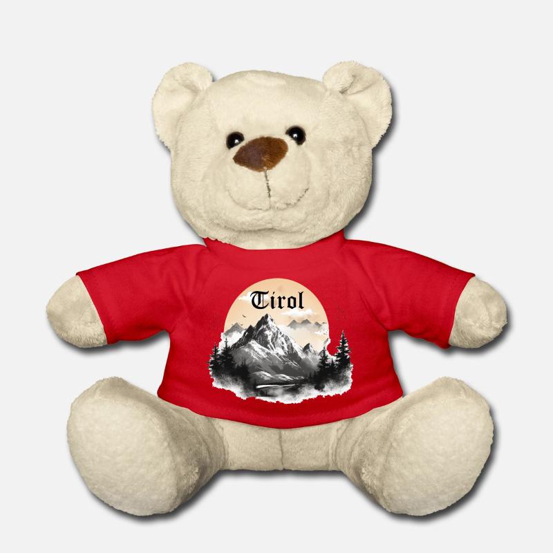 Tirol mit Berge, Geschenkidee Tirol Design - Teddy - Rot