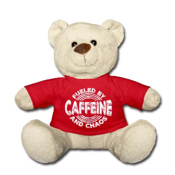 Alimenté par la caféine et le chaos Blague drôle sur le café - Nounours - rouge - Devant
