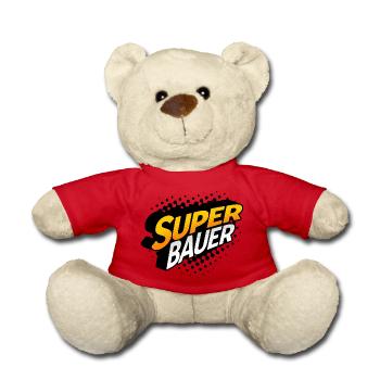 Super Bauer - lustiges Shirt für tolle Landwirte - Teddy - Rot - Vorne