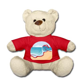 Plage de sable - Nounours - rouge - Devant