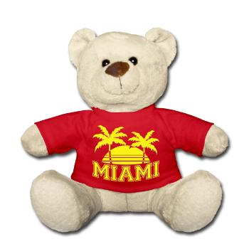 Miami États-Unis Palm Trees Beach Sun America Floride Logo - Nounours - rouge - Devant