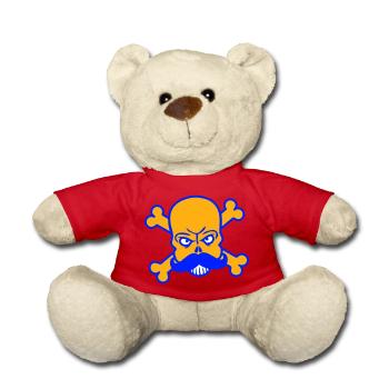 Mr Sir Mr Beard Skull Skull Bone Skeleton - Teddy Bear - red - Front