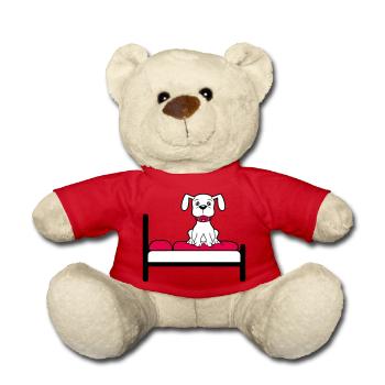Hund Auf Bett Entspannt Schlafen Schlafzimmer Süß - Teddy - Rot - Vorne