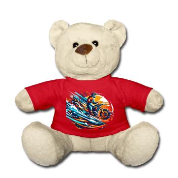 Motorrad Motocross biker bike - Teddy - Rot - Vorne