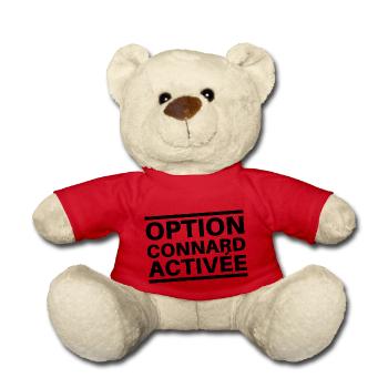t shirt connard Option connard activée. Humour - Nounours - rouge - Devant