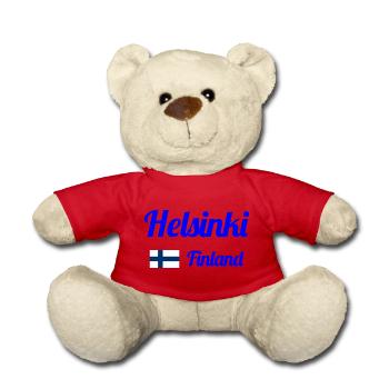 Helsinki, Finlande - Imprimés élégants - Nounours - rouge - Devant
