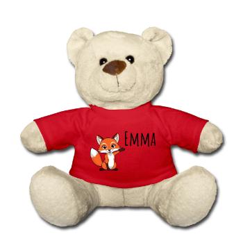 renard - Je m’appelle Emma - Mignon animal de la forêt - Nounours - rouge - Devant