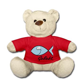 Happy Ichthys - Christliches Symbol Fisch - Teddy - Rot - Vorne