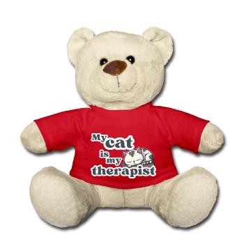 My Cat is My Therapist - Cute kitten in her sleep - Teddy Bear - red - Front