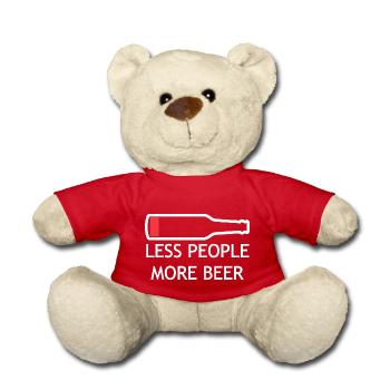 Weniger Menschen, mehr Bier - Teddy - Rot - Vorne