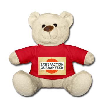 Satisfaction guaranteed retro vintage Poster - Teddy Bear - red - Front