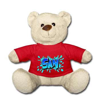 Graffiti San splash bleu - Nounours - rouge - Devant