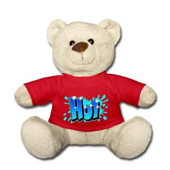 Graffiti "Hui" printable on any medium! - Teddy Bear - red - Front