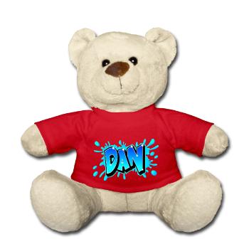 Graffiti "DAN" auf jedem Medium gedruckt! - Teddy - Rot - Vorne