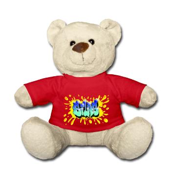 Graffiti SILAS NAME CADEAU ANNIVERSAIRE NAISSANCE - Nounours - rouge - Devant