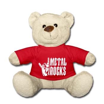 Heavy Metal Rocks Hard Rock Music Text Saying Logo - Teddy Bear - red - Front