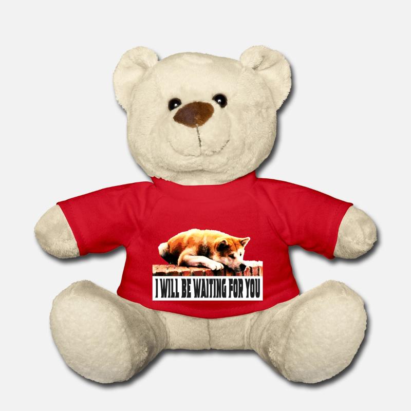 Je t’attendrai - Nounours - rouge