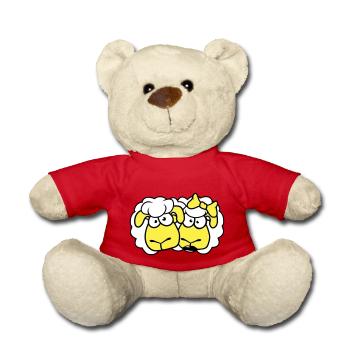 2 Schafe Pärchen Valentinstag Freunde Verliebt - Teddy - Rot - Vorne