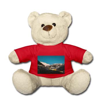 Lueur des Alpes sur la chaîne de montagnes Agrafa en Grèce - Nounours - rouge - Devant