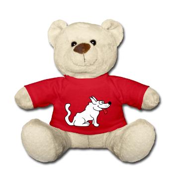 Cher chien tire la langue joyeusement - Nounours - rouge - Devant