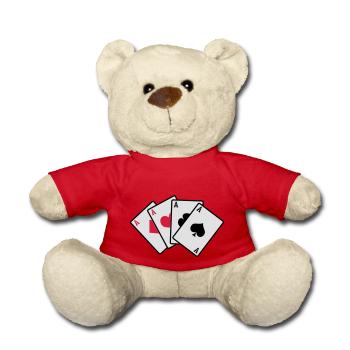 poker cards - Teddy - Rot - Vorne