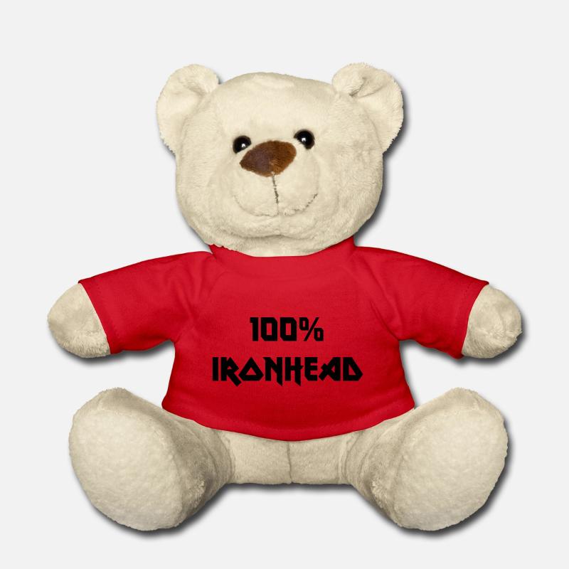 100% Ironhead - lettrage noir - Nounours - rouge