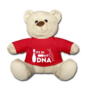 Its in my DNA Bowling Spruch - Teddy - Rot - Vorne